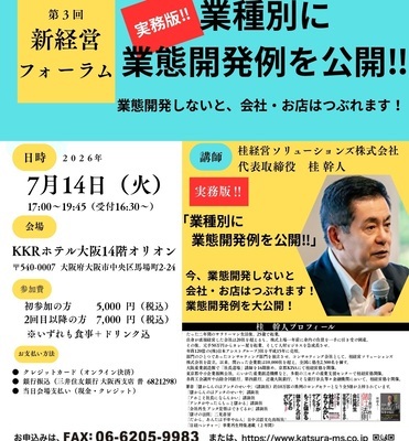 ≪実務版≫業種別に業態開発例を公開!!　業態開発しないと、会社・お店はつぶれます!